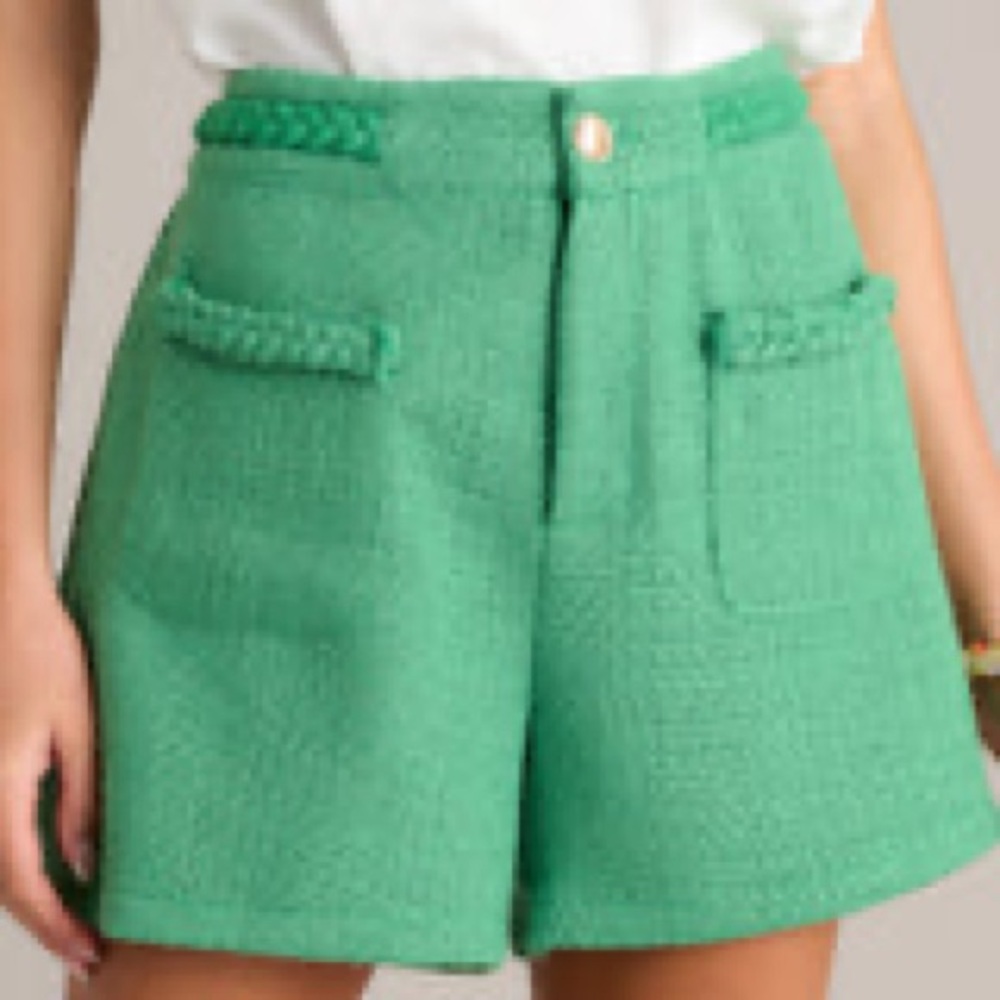 Red Dress Boutique Green High Waist Tailored Shorts